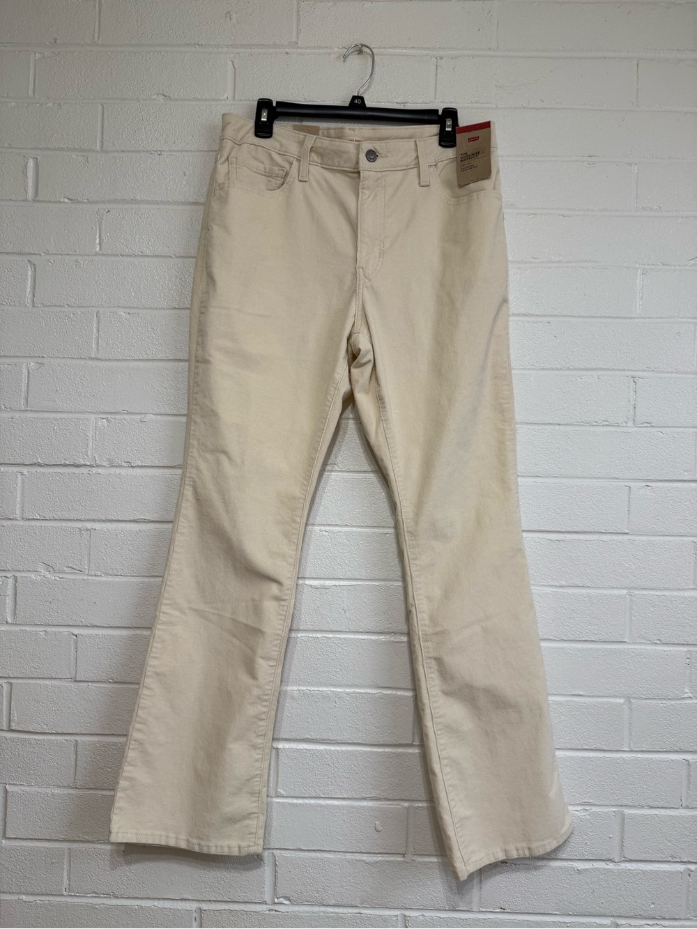 Levi's Cream Corduroy High-Rise Bootcut Jeans